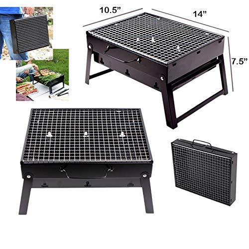 Folding Barbeque Charcoal Grill Oven (Black Carbon Steel)