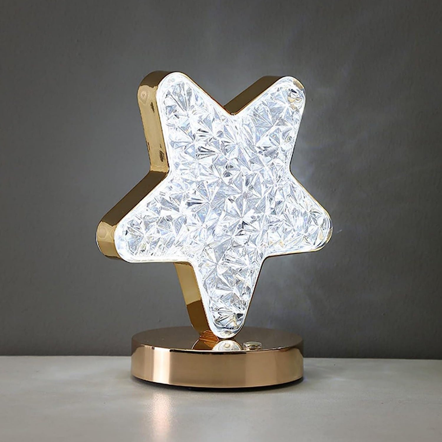 Star Shape Crystal Diamond Lamp Cordless Luxury Lamp With Usb Rechargeable 3-way Dimmable  Touch Control Decorative Nightstand Lamp For Bedroom Living Room Party Restaurant Decor (1 Pc )